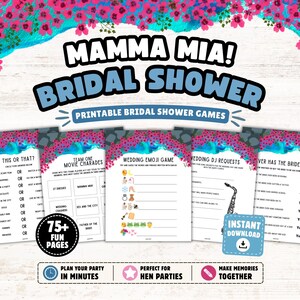 Mamma Mia Bridal Shower Games: ABBA Themed Party (Instant Download)