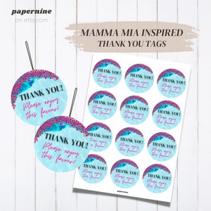 Mamma Mia Party Favor Tags: ABBA Hen Do Decorations (Instant Download)