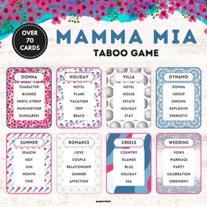 Mamma Mia Taboo Game: Printable Bridal Shower Party (Instant Download)