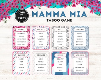 Mamma Mia Taboo Game: Printable Bridal Shower Party (Instant Download)