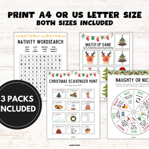 Christmas Printable Activity Book Bundle for Kids: Holiday Games, Puzzles & Coloring Pages (Instant Download) image 5