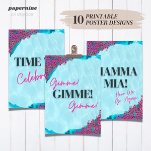 MAMMA MIA Inspired Printable Party Cake Topper Decorations