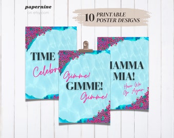 Pósters de fiesta de Mamma Mia: Decoración imprimible con temática de ABBA (descarga instantánea)