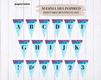 Banderines de fiesta de Mamma Mia: Banner temático de ABBA (Descarga instantánea)