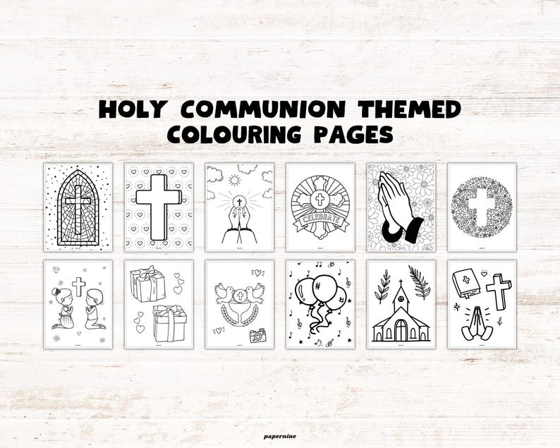 Holy Communion Printable Activity Book for Kids: Christian Party Games ...