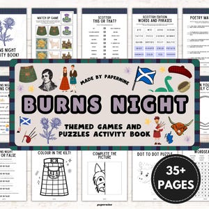 Ultimate Burns Night Printable Activity Book for Kids | Puzzle, gry i kolorowanki o tematyce szkockiej | Zabawa i nauka | Natychmiastowe pobieranie