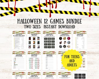 Vol.2 Halloween Games Bundle For Teens And Adults, 12 Halloween Party Games, Seasonal Fall Autumn Printable Party Activities, Easy Download