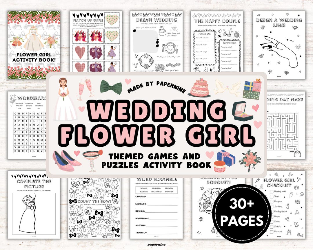 Ultimate Flower Girl Printable Activity Book for Kids | Fun Wedding ...