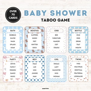 Baby Shower Taboo Game: Fun Printable Word Charades (Instant Download)