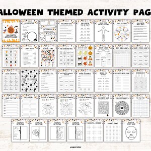 Halloween Printable Activity Book for Kids: Spooky Games, Puzzles & Coloring Pages (Instant Download) image 2
