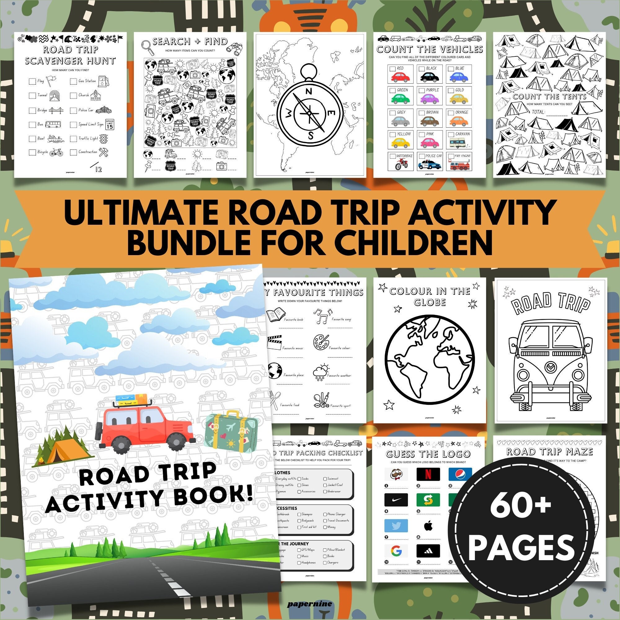 Ultimate Road Trip Themed Printable Activity Bundle Pack for - Etsy UK