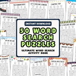 Word Search Activity Book for Kids: Fun Printable Puzzles (Digital Download)