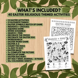 40 Page Easter Religious Themed Printable Activity Bundle Easter Story ...