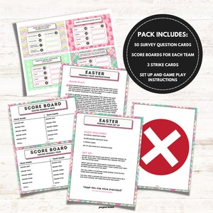 Easter Friendly Feud Game | 50 Printable Family Feud Questions Kids and ...