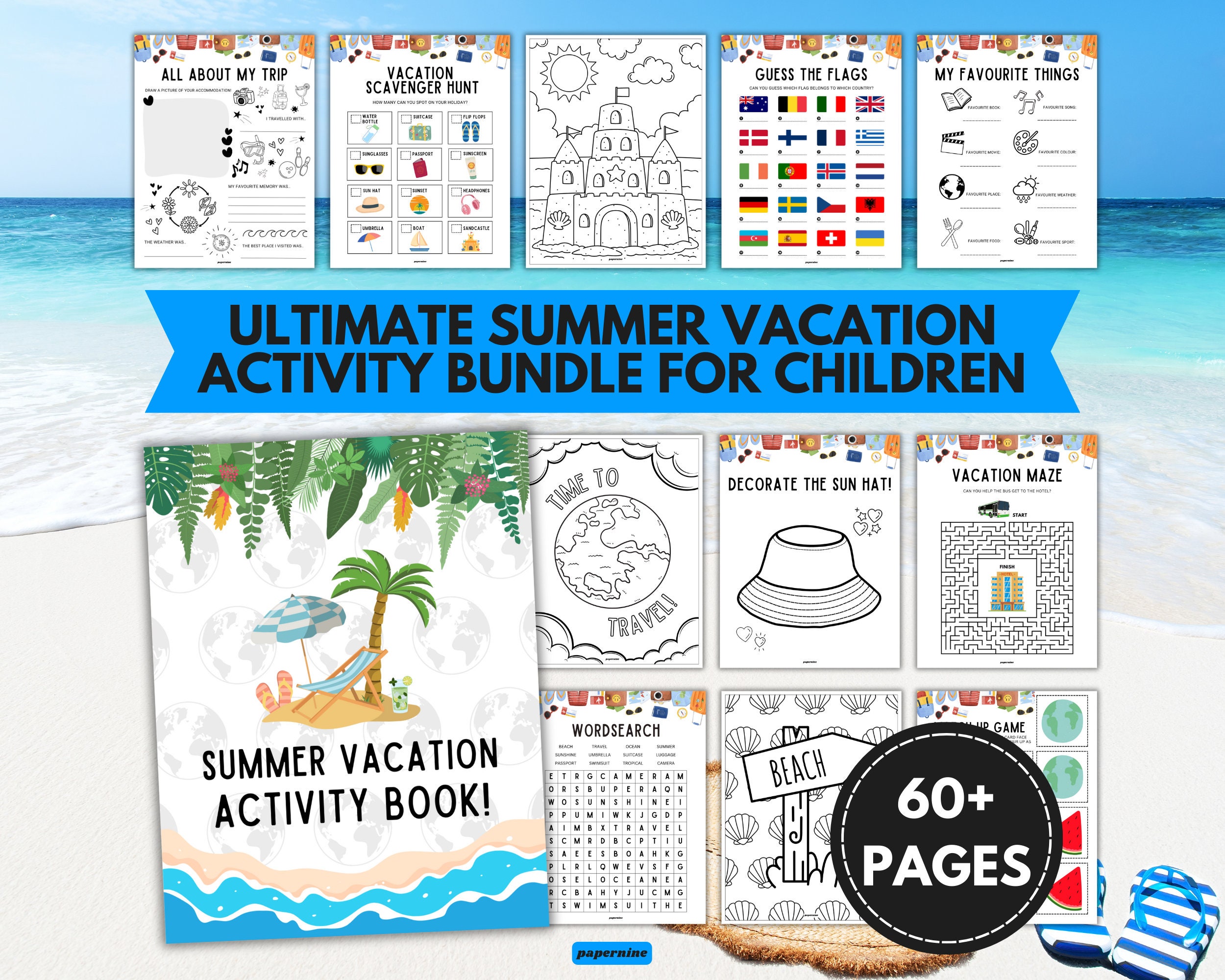 Ultimate Summer Vacation Themed Printable Activity Bundle Pack for ...
