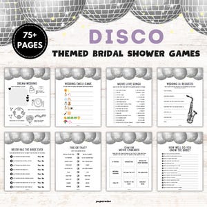 Disco Bridal Shower Games | Fun Printable 70s Theme Party Games | Hen Do and Bachelorette Fun Games and Activities | Instant Download