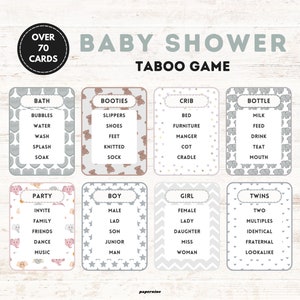 Baby Shower Taboo Game: Printable Word Charades (Instant Download)