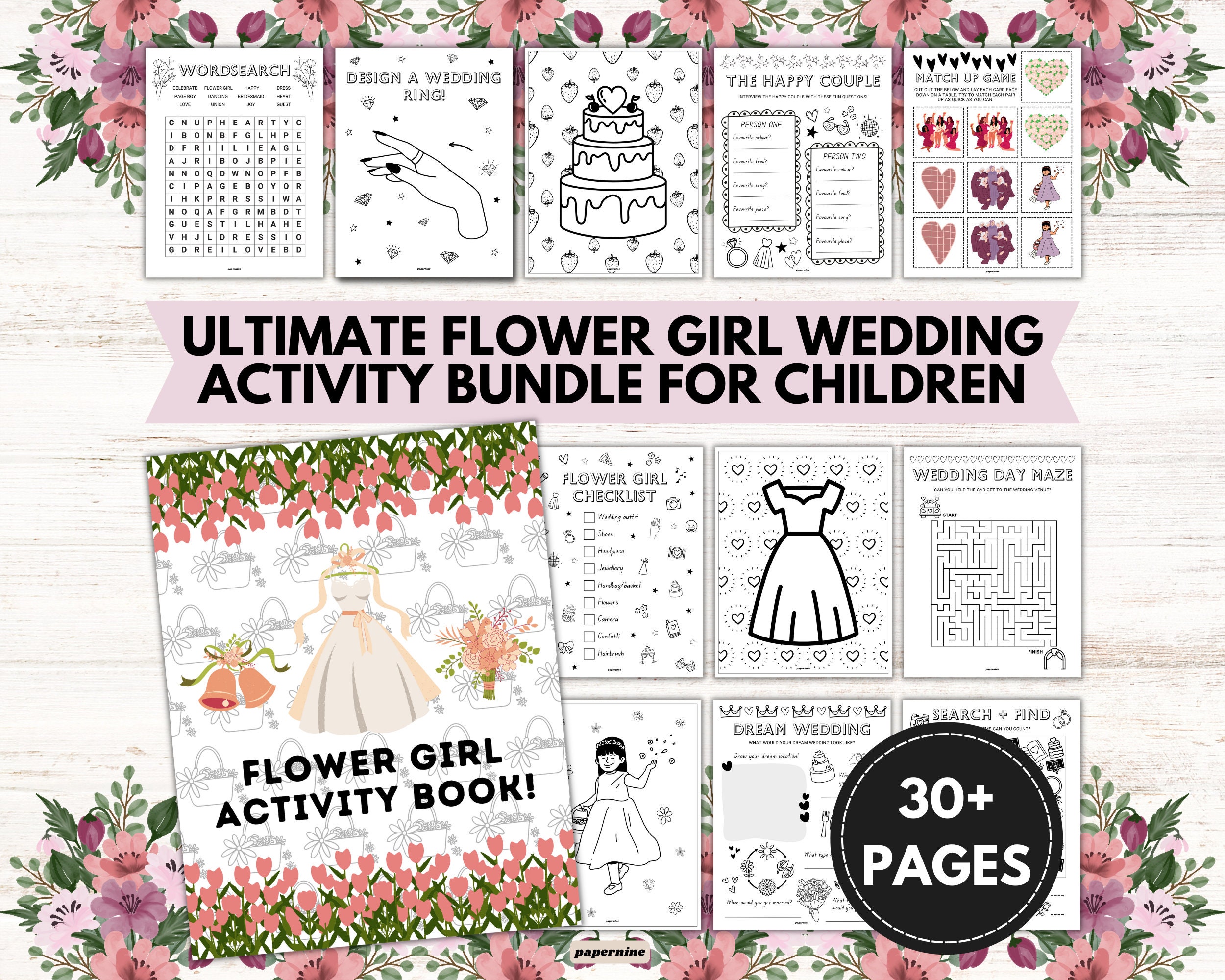 Bride - Wedding Coloring And Activity Book For Kids: For Girls Ages 4+,  Book For Flower Girl