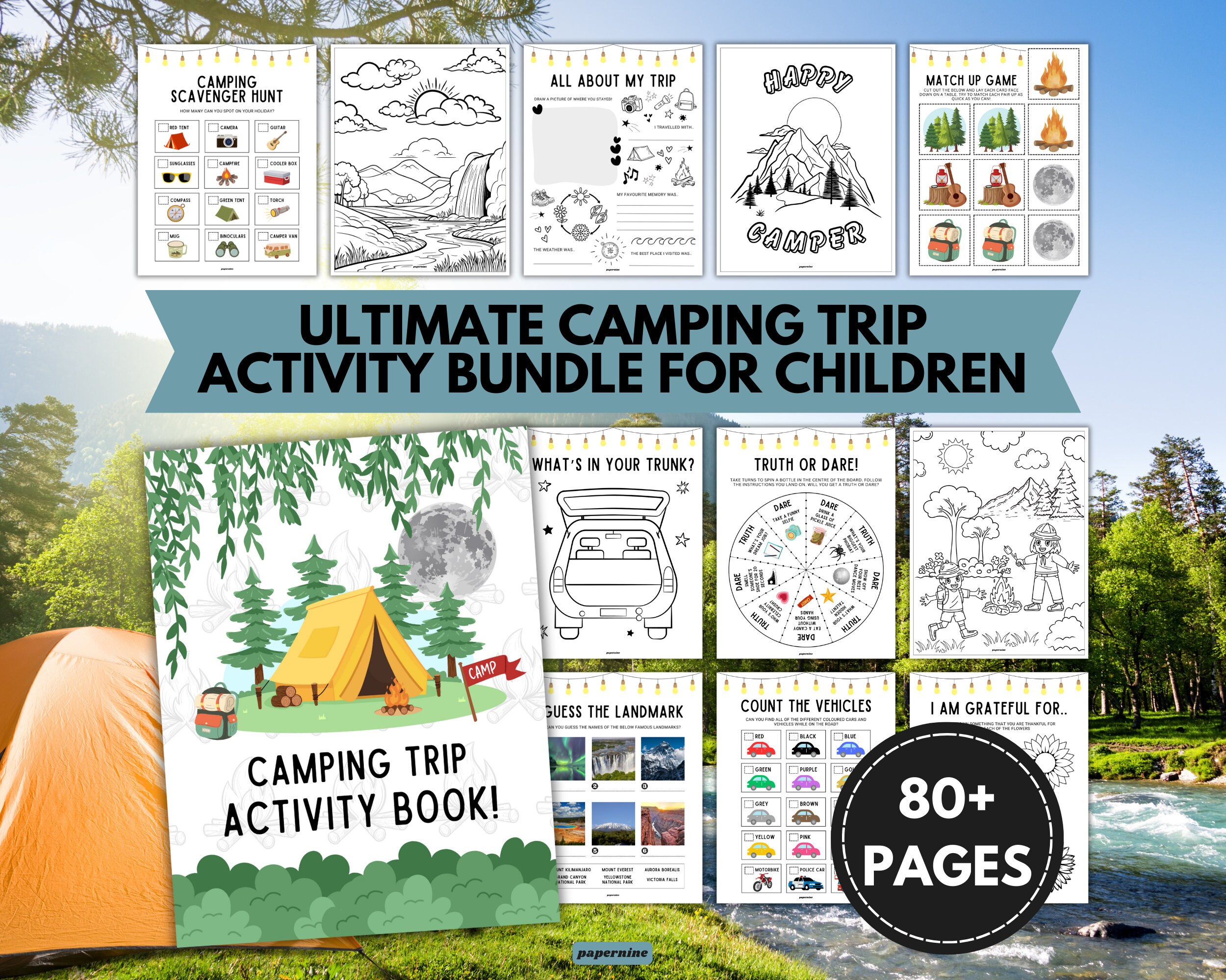 Ultimate Camping Trip Themed Printable Activity Bundle Pack for ...