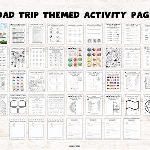 Road Trip Printable Activity Book for Kids: Travel Games, Puzzles & Coloring Pages (Instant Download) image 3
