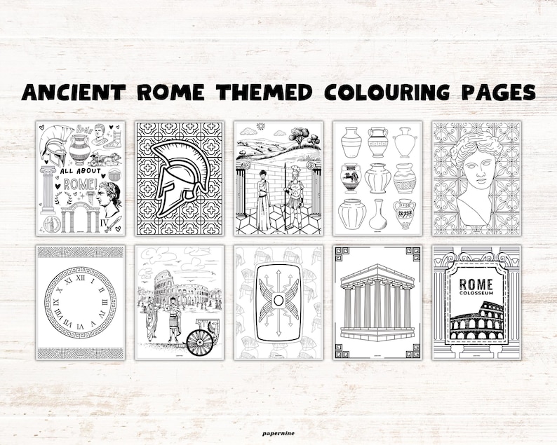 Ancient Rome Printable Activity Book for Kids: History Games, Puzzles ...