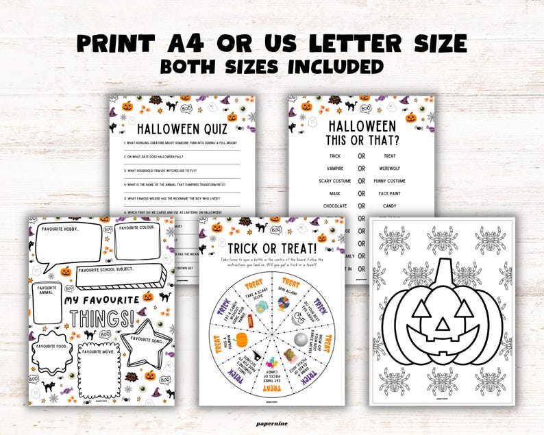 Halloween Printable Activity Book for Kids: Spooky Games, Puzzles & Coloring Pages (Instant Download) image 5