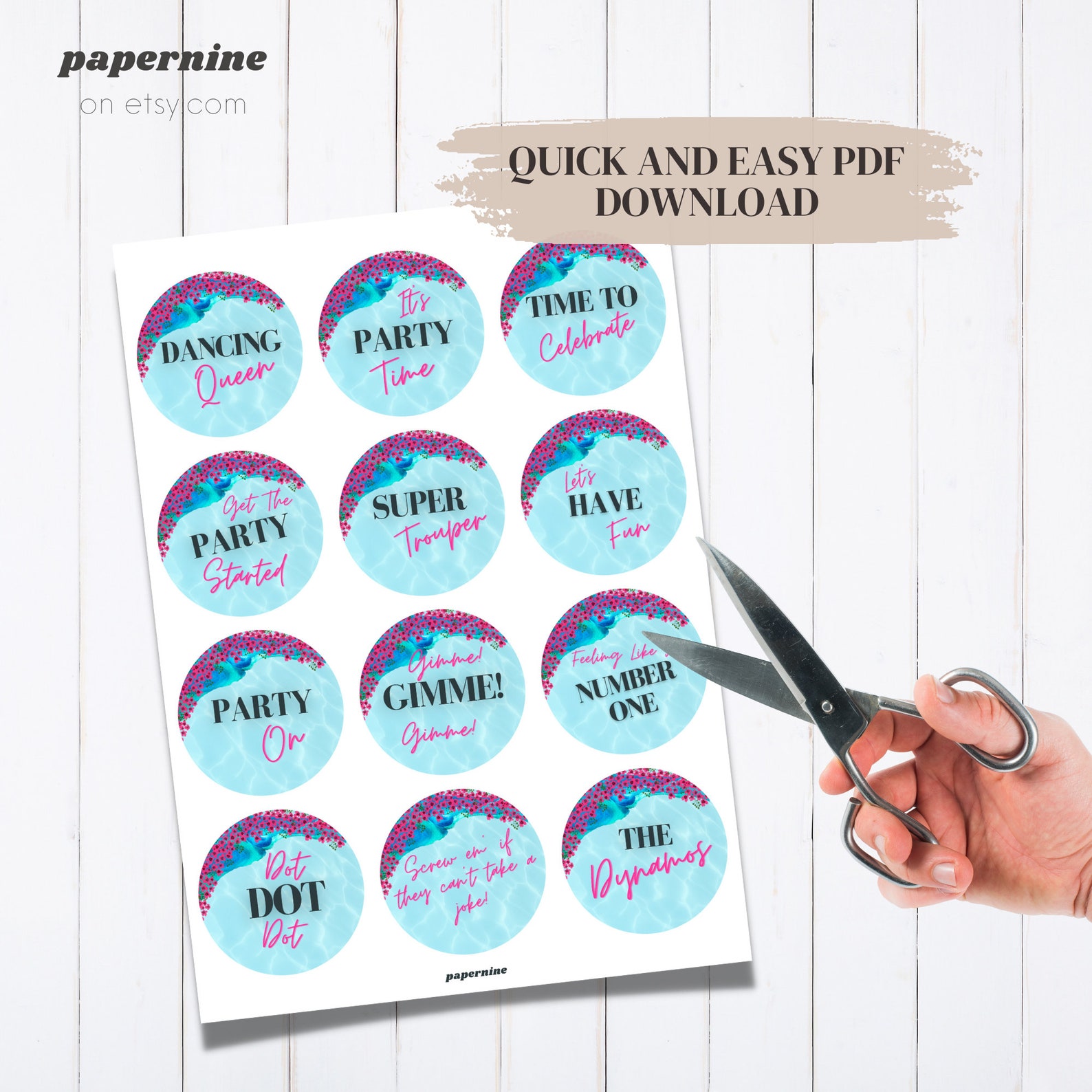 MAMMA MIA Inspired Printable Party Cake Topper Decorations - Etsy