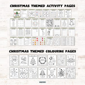Christmas Printable Activity Book Bundle for Kids: Holiday Games, Puzzles & Coloring Pages (Instant Download) image 2