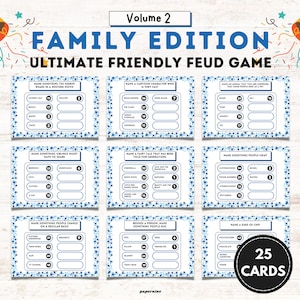 Family Feud Printable Game | Volume 2, Trivia Party (Instant Download)