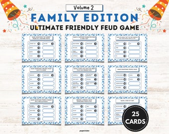 Familie Fehde Druckbares Spiel | Band 2, Trivia Party (Instant Download)