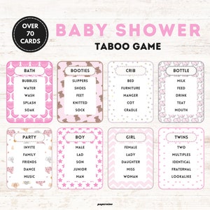 Baby Shower Taboo Game: Printable Word Charades (Instant Download)