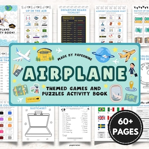 Airplane Activity Book for Kids: Travel Games & Puzzles (Digital Download)