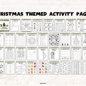 Christmas Printable Activity Book for Kids: Holiday Games, Puzzles & Coloring Pages (Instant Download) image 2