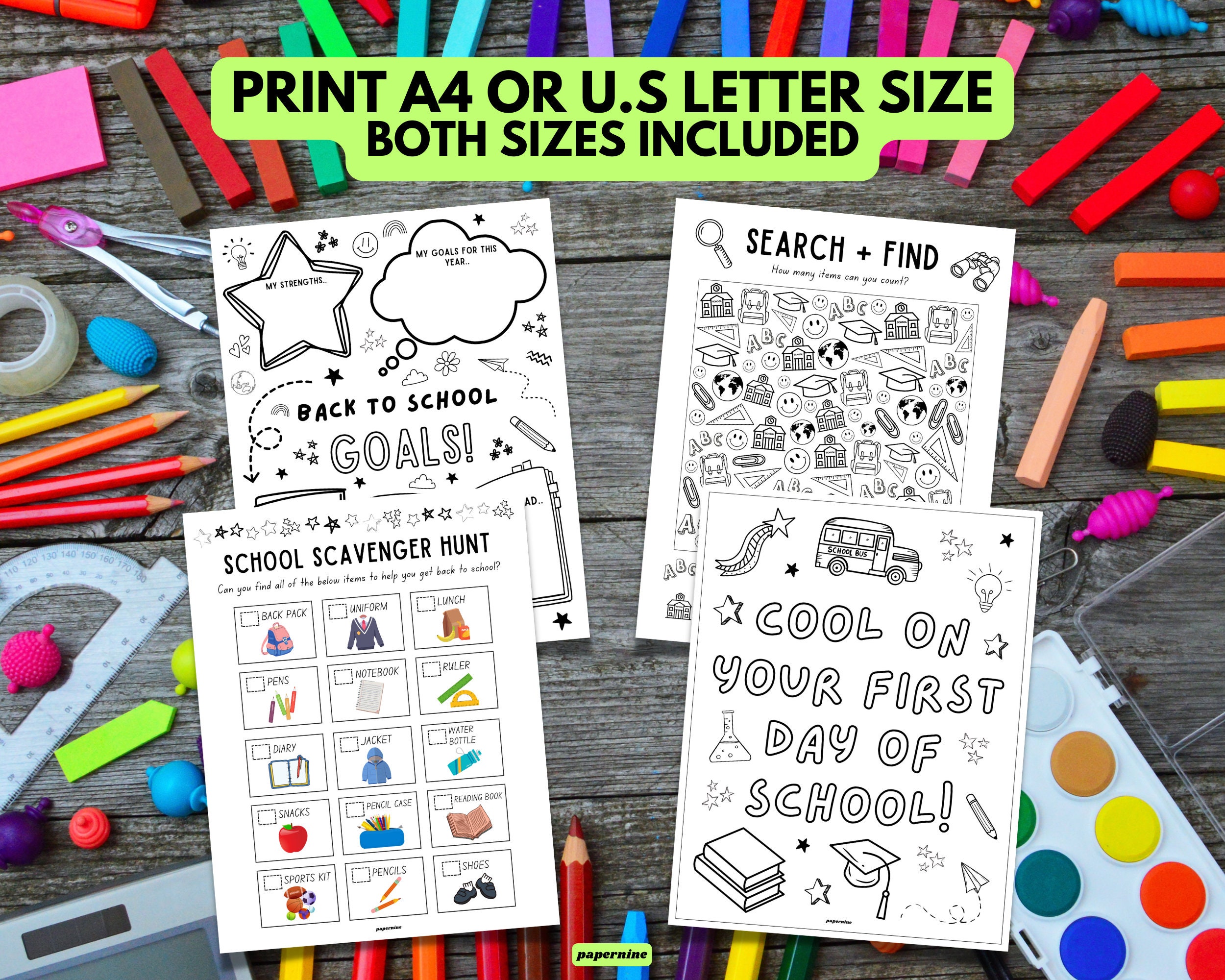 Ultimate Back to School Themed Printable Activity Bundle Pack for ...