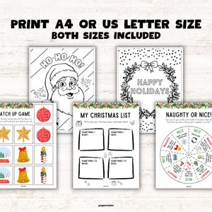 Christmas Printable Activity Book for Kids: Holiday Games, Puzzles & Coloring Pages (Instant Download) image 5