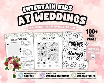 Wedding Printable Activity Book for Kids: Party Games, Puzzles & Coloring Pages (Instant Download)