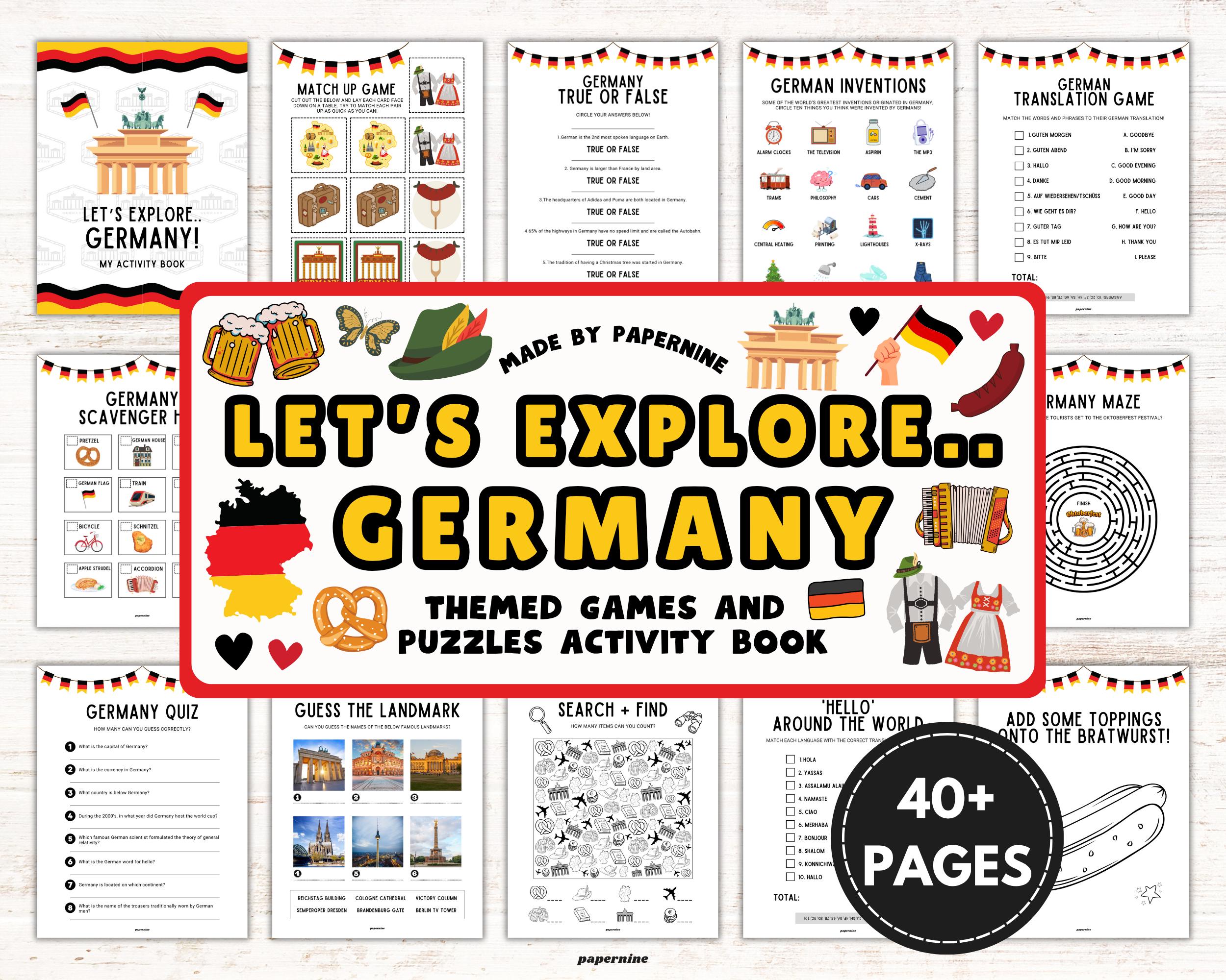 Germany Activity Book for Kids: Games, Puzzles, Coloring Pages (instant  Download) - Etsy, image size:2500x2000