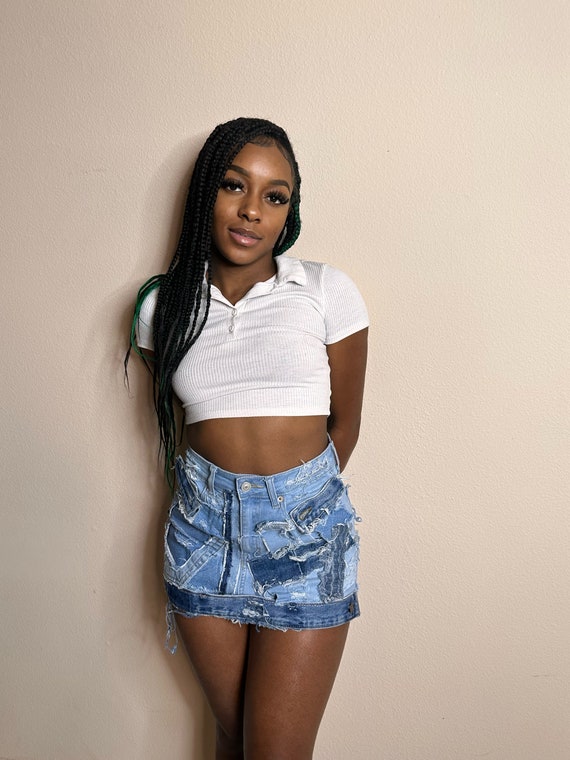 Embracing the Distressed Denim Skirt