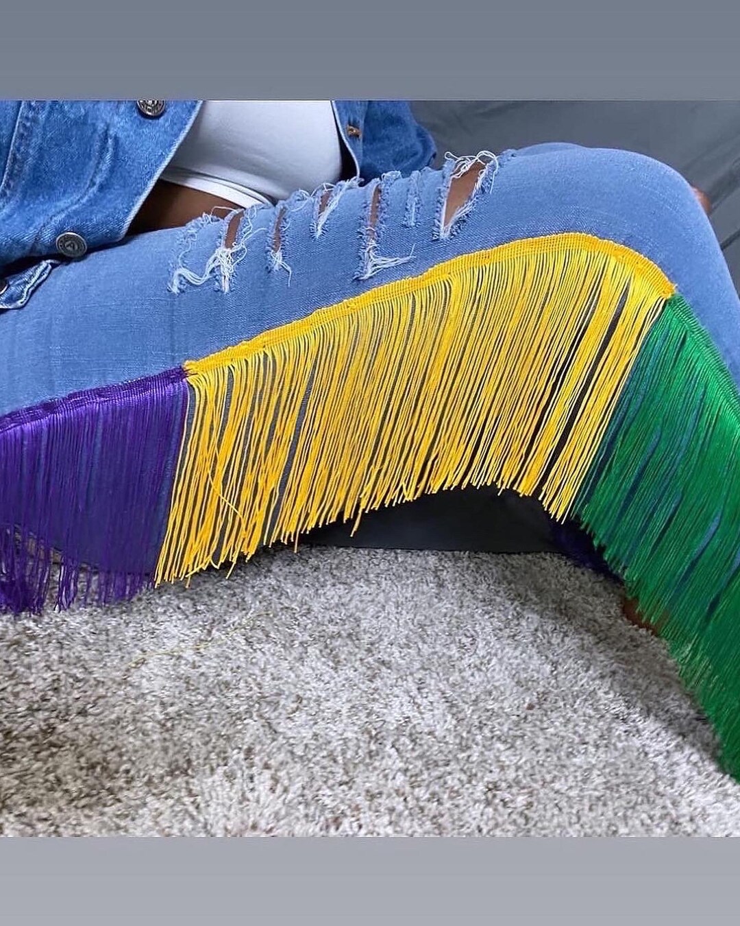 FRINGE SPAT JEANS