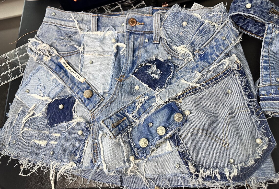 Dipped In Gold Denim Skirt main image 1