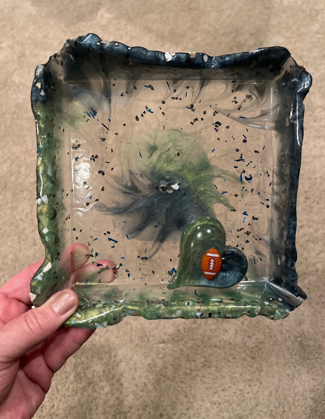 Cocktail Napkin Caddy With Football Weight Ornament Blue & Etsy