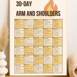 30 Day Workout | Toned Arm and Shoulder Workout | Beginner Home Workout Plan | Illustrated Exercise Guide | Instant Download