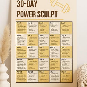 30 Day Workout | Beginner Home Workout Plan | Dumbbell Fitness Calendar | Illustrated Exercise Guide | Instant Download
