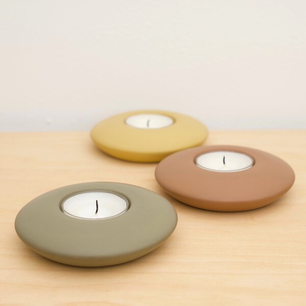 Concrete Tealight Candle Holder - Candle Holder - Minimalist - Tabletop - Modern - Centerpiece - Tea Light Holder - Decor - Neutral - Gift