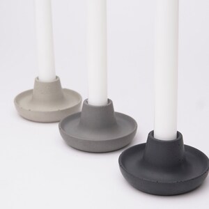 Concrete Taper Candle Holder Candlestick Holder Minimalist Tabletop Modern Candle Holder image 4