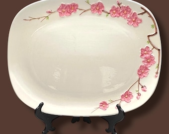 Poppytrail Peach Blossom by Metlox Serving Set Platter and Bowl