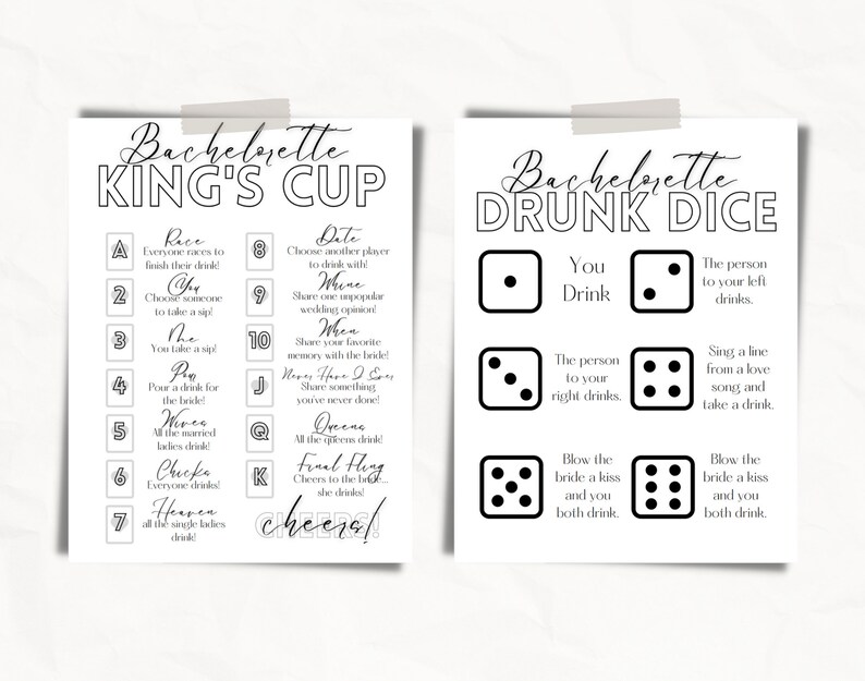 Bachelorette Party Game Bundle Classic Rose Etsy