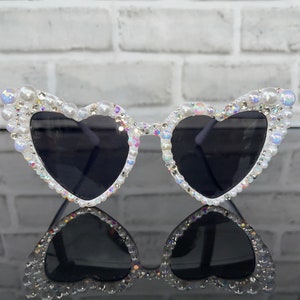Pearl Bride sunglasses, bachelorette party glasses, customized, personalized bridal, rhinestone wedding accessories, handmade