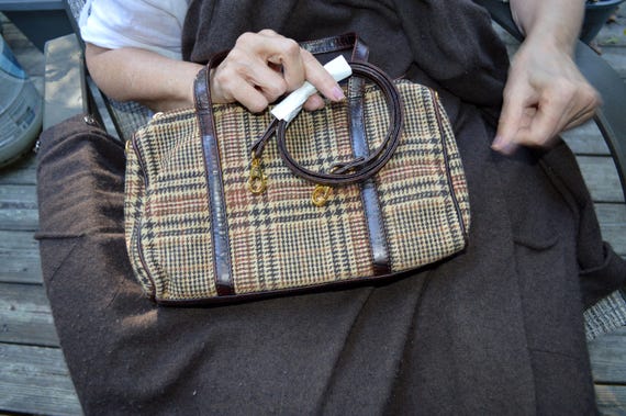 Italian Wool and Leather Trim Handbag  Lexipel   Color for this Season