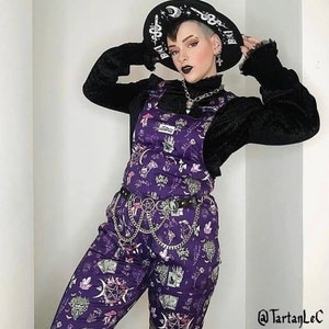 Elementals Dungarees. Jambats. Stunning Deep Mystical Print in Soft Stretch Cotton. Witchy Pagan Magic. Sizes 3XS - 5XL